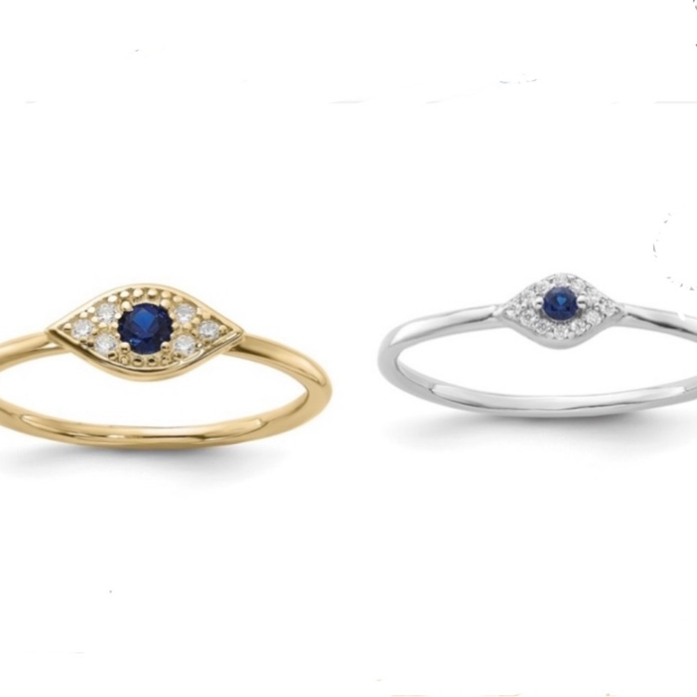 Bohemian Fashion Minimalist Jewelry Blue Evil Eye Sterling Silver Ring Protect